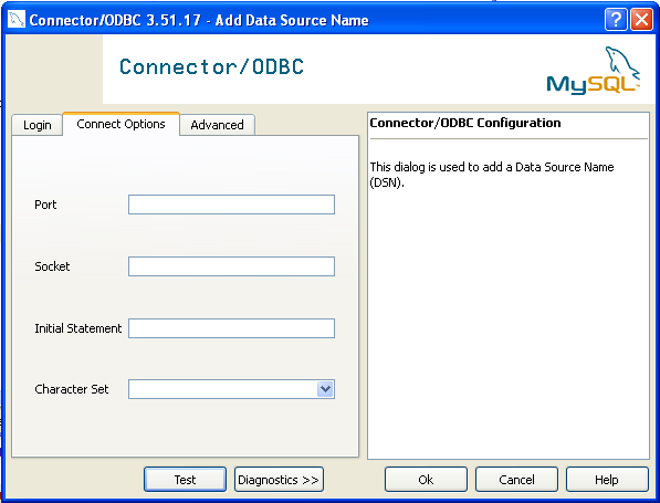Connector/ODBC Connect Options
            Dialog