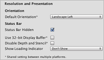 Standalone Player settings - Unity Manual